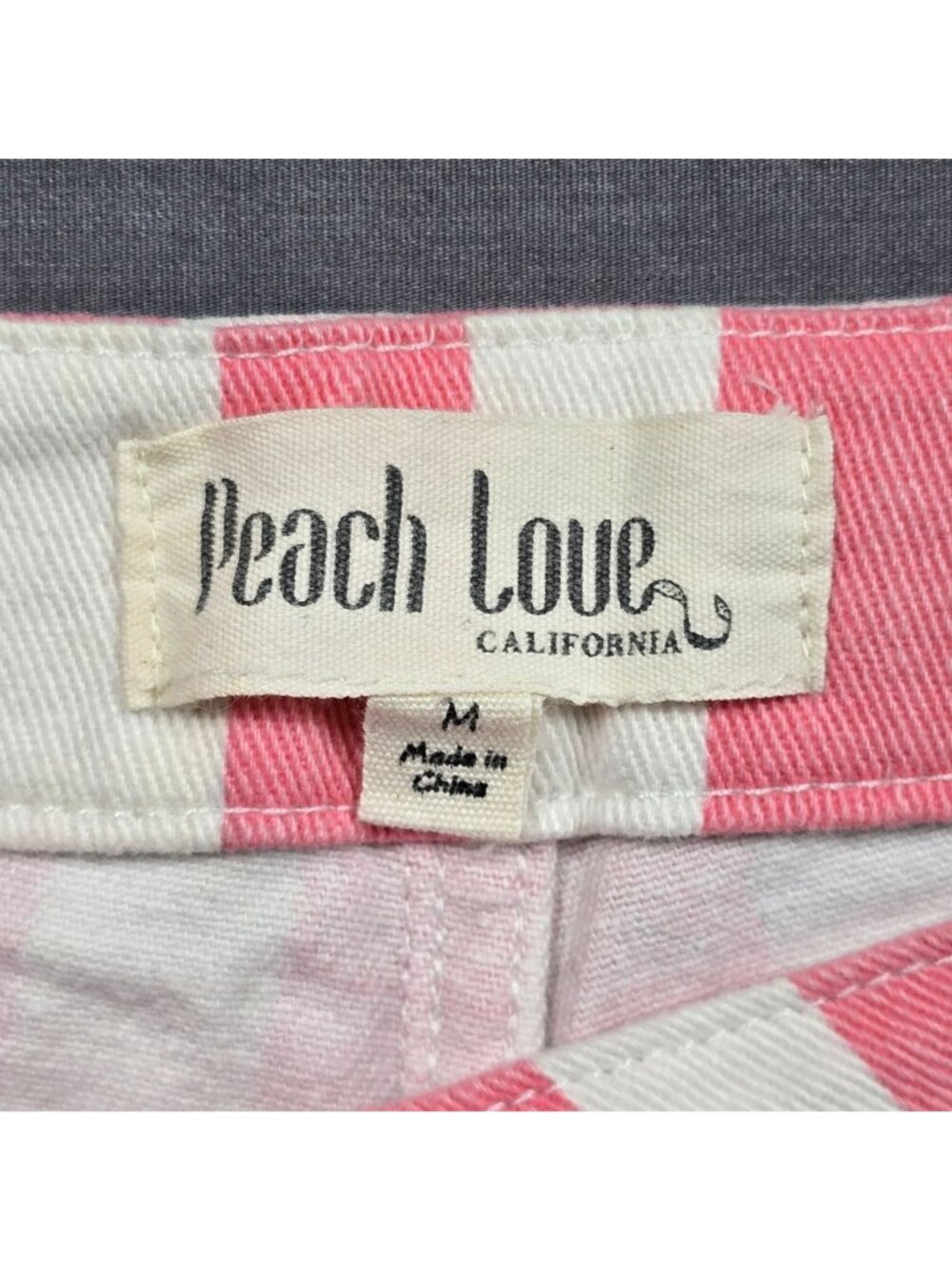 Festival Size M 27 Bell Bottom Flare Pants Pink White Striped Retro Boho - Picture 2 of 8
